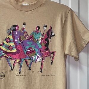 90s Bright Native American Women of the West Shirt XL Navajo Vintage